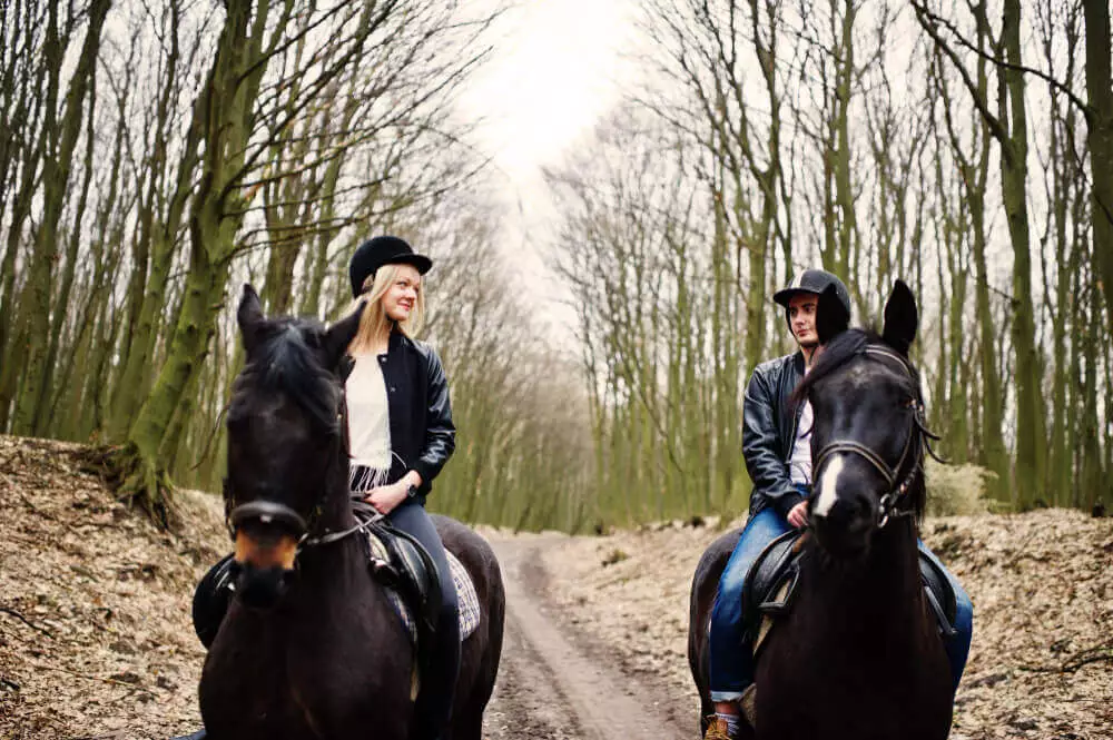 riding-horses-autumn-forest